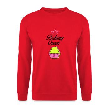 baking queen - Unisex Pullover - Rot - Vorne - Alina (178cm) & Michal (187cm)