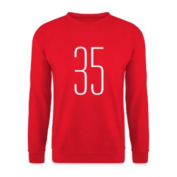 35 - Sweat-shirt Unisexe - rouge - Devant - Alina (178cm) & Michal (187cm)