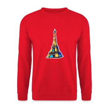 Eiffel tower #20 - Sweat-shirt Unisexe - rouge - Devant - Alina (178cm) & Michal (187cm)
