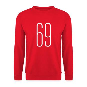 69 - Unisex Pullover - Rot - Vorne - Alina (178cm) & Michal (187cm)