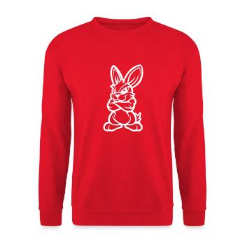Bunny Comic - Unisex Sweatshirt - red - Front - Alina (178cm) & Michal (187cm)