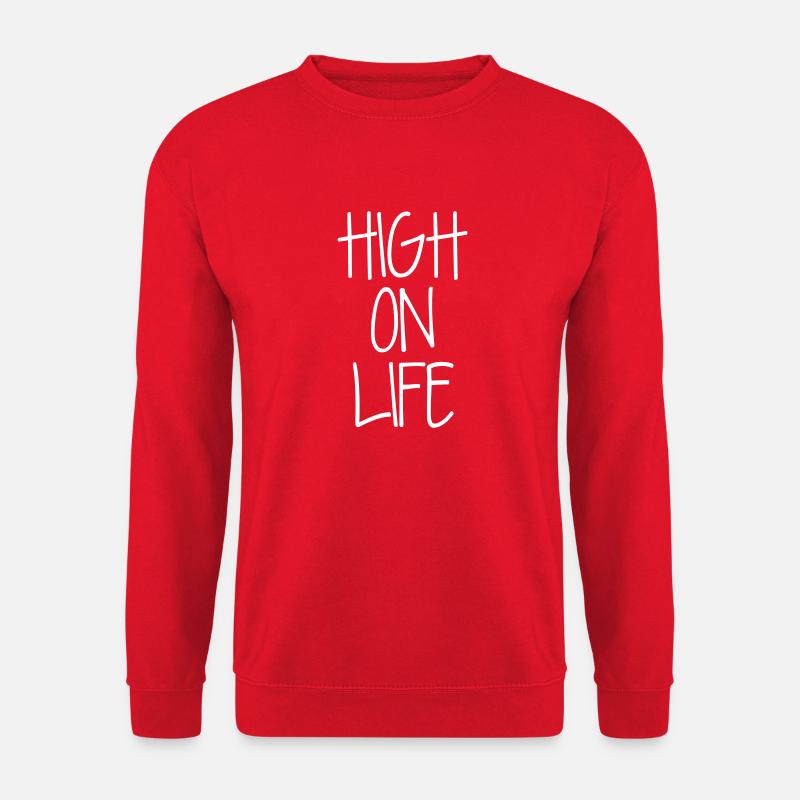 High on Life Weiß - Unisex Pullover - Rot