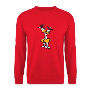 2 Road Runner Pärchem Kuckuck Vogel langer Hals - Unisex Pullover - Rot - Vorne - Alina (178cm) & Michal (187cm)