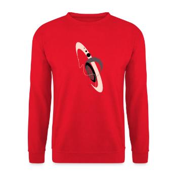 Abstraction galactique en rosé et noir - Sweat-shirt Unisexe - rouge - Devant - Alina (178cm) & Michal (187cm)