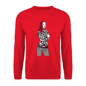 Femme démon - Sweat-shirt Unisexe - rouge - Devant - Alina (178cm) & Michal (187cm)
