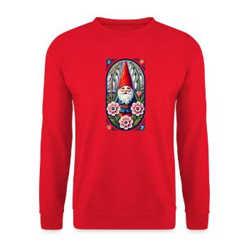 Illustration fantaisiste d'un nain de jardin - Sweat-shirt Unisexe - rouge - Devant - Alina (178cm) & Michal (187cm)