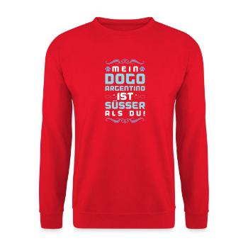 Dicton de chien dogue argentin - Sweat-shirt Unisexe - rouge - Devant - Alina (178cm) & Michal (187cm)