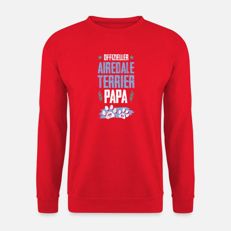 airedale terrierhunde papa - Unisex Pullover - Rot