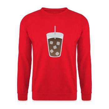 Eiskaffeewürfel Muster - Unisex Pullover - Rot - Vorne - Alina (178cm) & Michal (187cm)