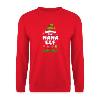 Elfe Elf Weihnachtsgeschenk Oma Großmutter - Unisex Pullover - Rot - Vorne - Alina (178cm) & Michal (187cm)