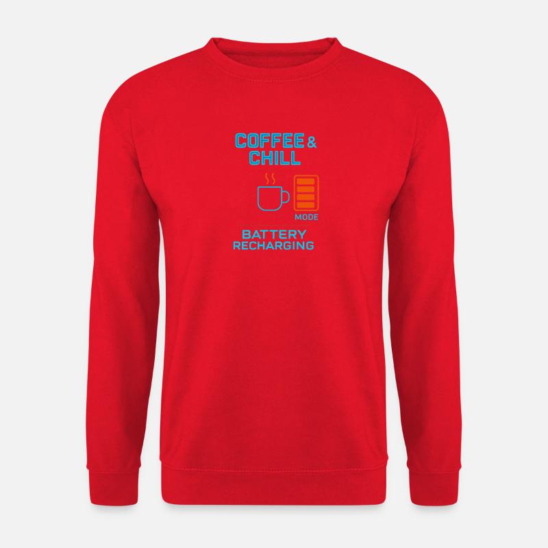 coffe and chill battery recharging - Unisex Pullover - Rot