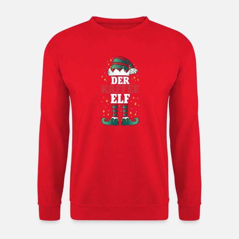 Noël L’Elfe du Café - Sweat-shirt Unisexe - rouge