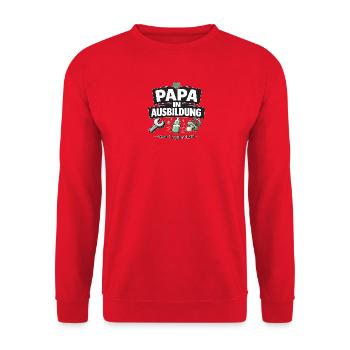 Dad in Training Level 1 - Unisex Sweatshirt - red - Front - Alina (178cm) & Michal (187cm)
