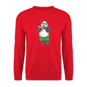 Panda Poker Pokerchips Pokerkarten - Unisex Pullover - Rot - Vorne - Alina (178cm) & Michal (187cm)