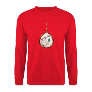 Flower pendant in gold frame - Unisex Sweatshirt - red - Front - Alina (178cm) & Michal (187cm)