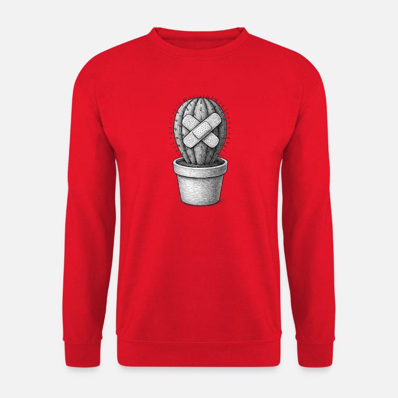 Bandagierter Kaktus - Unisex Pullover - Rot