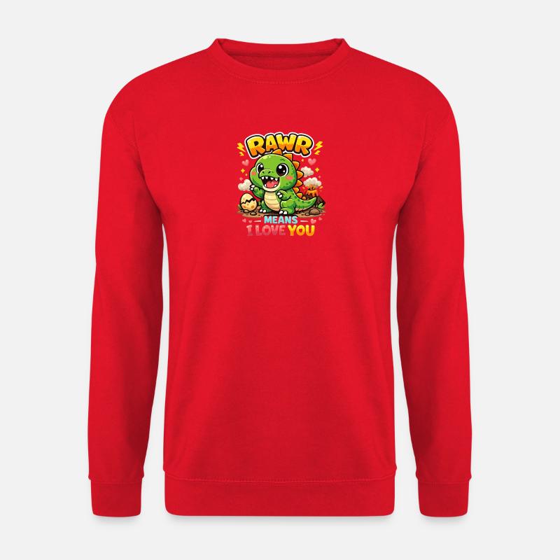 Dino Rawr, ich liebe dich - Unisex Pullover - Rot