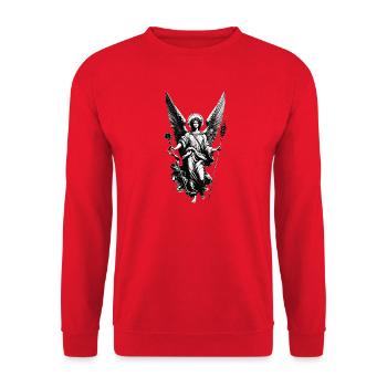 Silver Angel Guardian - Unisex Sweatshirt - red - Front - Alina (178cm) & Michal (187cm)