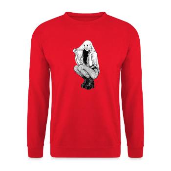 Ghost Pinup Gothic Silhouette - Unisex Sweatshirt - red - Front - Alina (178cm) & Michal (187cm)