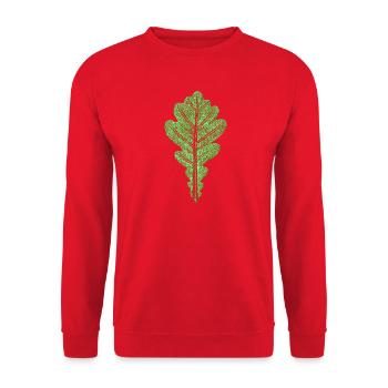 Eichenblatt / Blatt der Eiche - Botanisch - Unisex Pullover - Rot - Vorne - Alina (178cm) & Michal (187cm)