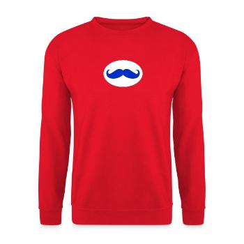 Mr moustache - Sweat-shirt Unisexe - rouge - Devant - Alina (178cm) & Michal (187cm)
