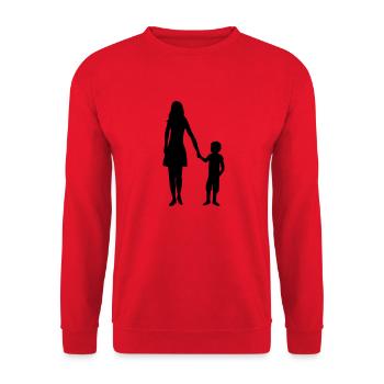 Famille Fils Mama - Sweat-shirt Unisexe - rouge - Devant - Alina (178cm) & Michal (187cm)