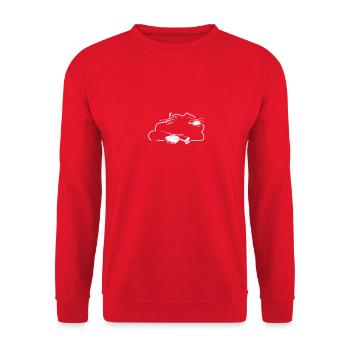 Hubschrauber Helikopter Helicopter Tshirt Geschenk - Unisex Pullover - Rot - Vorne - Alina (178cm) & Michal (187cm)