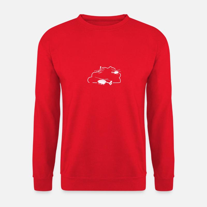 Hubschrauber Helikopter Helicopter Tshirt Geschenk - Unisex Pullover - Rot