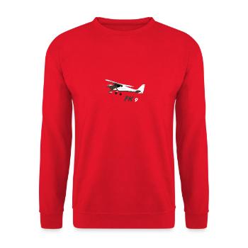 FK9 Flugzeug Pilot Flieger Ultraleichtflugzeug UL - Unisex Pullover - Rot - Vorne - Alina (178cm) & Michal (187cm)
