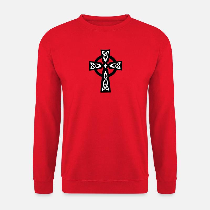 Keltisches oder Keltisches Kreuz - Unisex Pullover - Rot