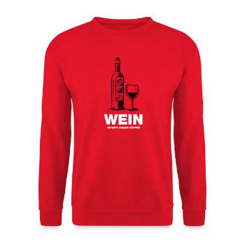 Wein formte diesen Körper - Unisex Pullover - Rot - Vorne - Alina (178cm) & Michal (187cm)