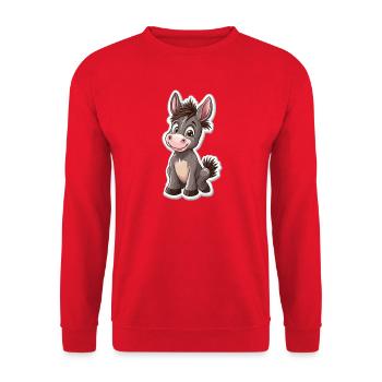 Esel - Unisex Pullover - Rot - Vorne - Alina (178cm) & Michal (187cm)
