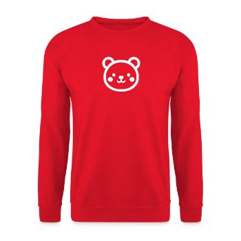 Cute Bear Head with Soft Pastel Colors - Unisex Sweatshirt - red - Front - Alina (178cm) & Michal (187cm)