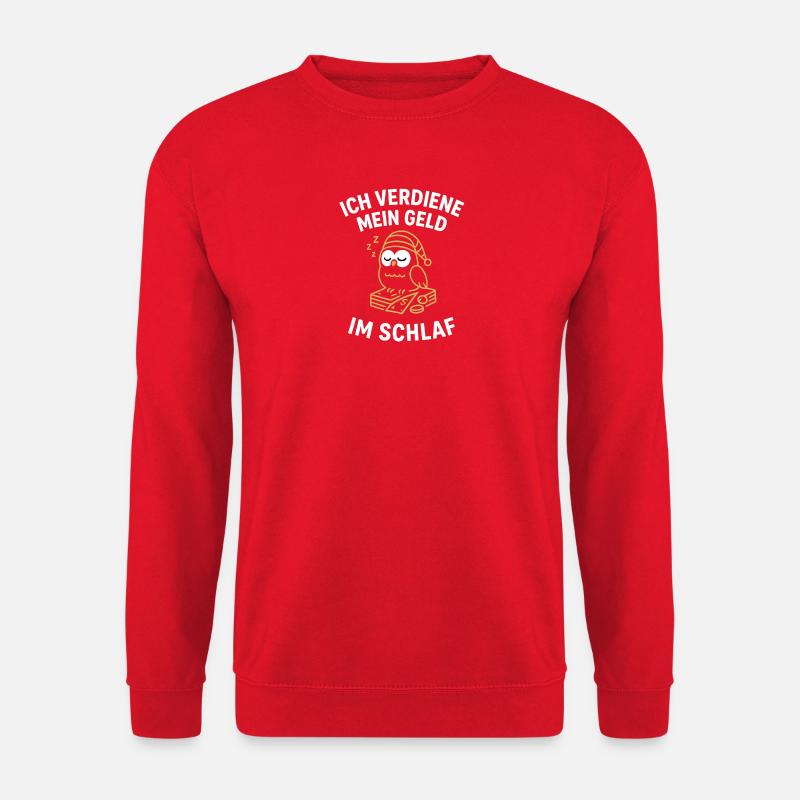 GeldImSchlaf Eule - Unisex Pullover - Rot