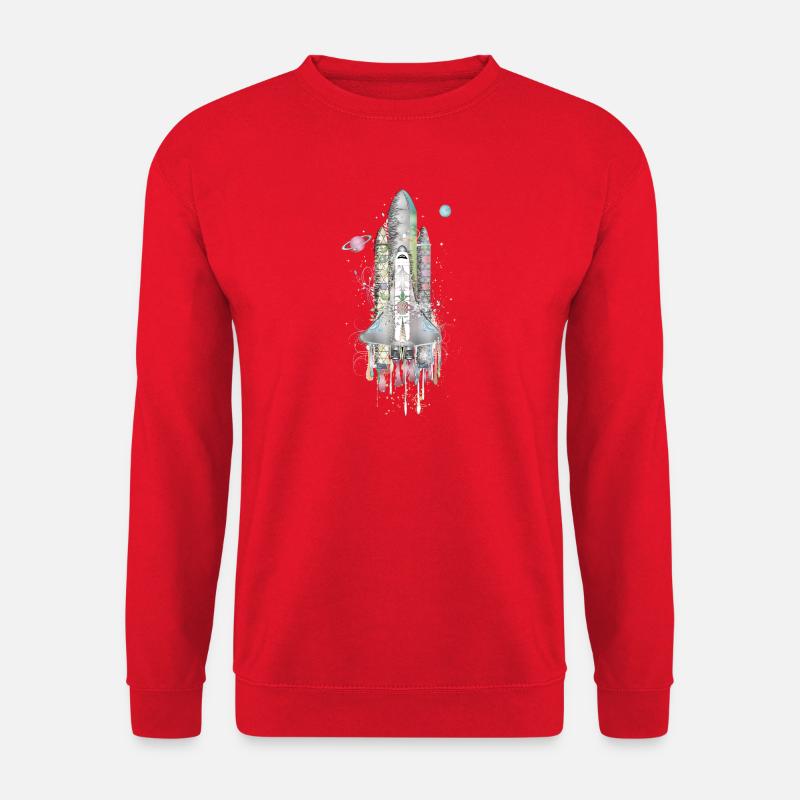 Imaginative Space Shuttle - Artfully Designed - Unisex Sweatshirt - red