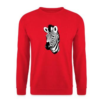 Zebra Zebrakopf T-shirt Geschenk - Unisex Pullover - Rot - Vorne - Alina (178cm) & Michal (187cm)