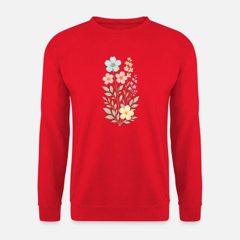 Pastellblütenstrauß - Unisex Pullover - Rot