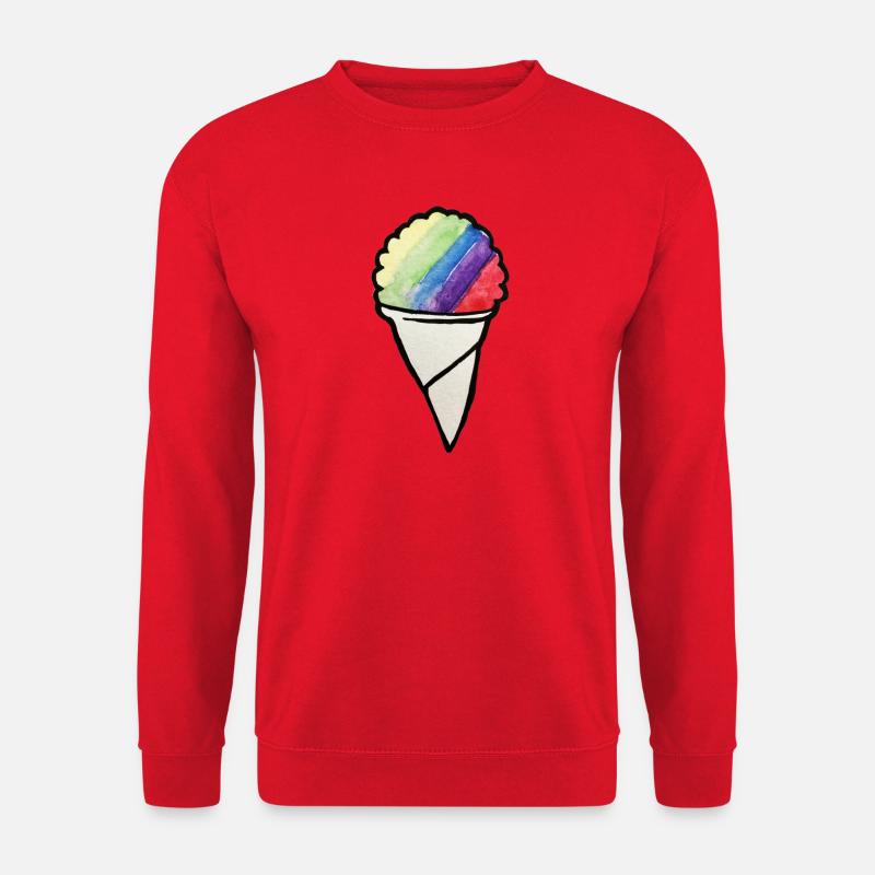Regenbogen-Aquarell-Cremekegel - Unisex Pullover - Rot