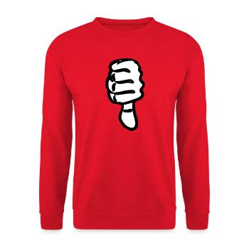 Abstrakte Handensilhouette - Unisex Pullover - Rot - Vorne - Alina (178cm) & Michal (187cm)