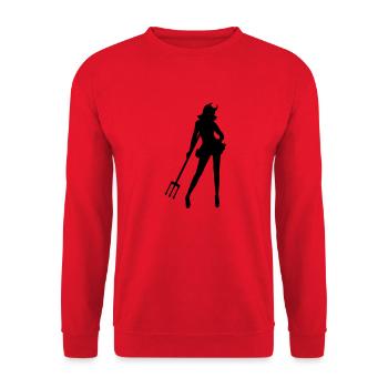 she_devil - Unisex Sweatshirt - red - Front - Alina (178cm) & Michal (187cm)