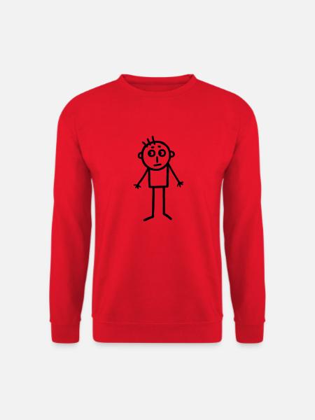 Strichmännchen -Kinderzeichnung - Unisex Pullover - Rot