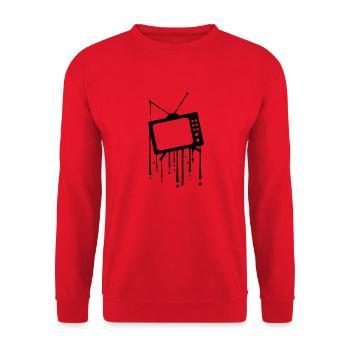 drops graffiti tv tv screen watch - Unisex Sweatshirt - red - Front - Alina (178cm) & Michal (187cm)
