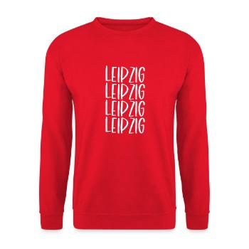 Leipzig Typo white - Unisex Pullover - Rot - Vorne - Alina (178cm) & Michal (187cm)