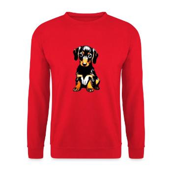 Chien Propriétaire Chiens Teckel Chien Chien Propriétaire Chien Propriétaire - Sweat-shirt Unisexe - rouge - Devant - Alina (178cm) & Michal (187cm)