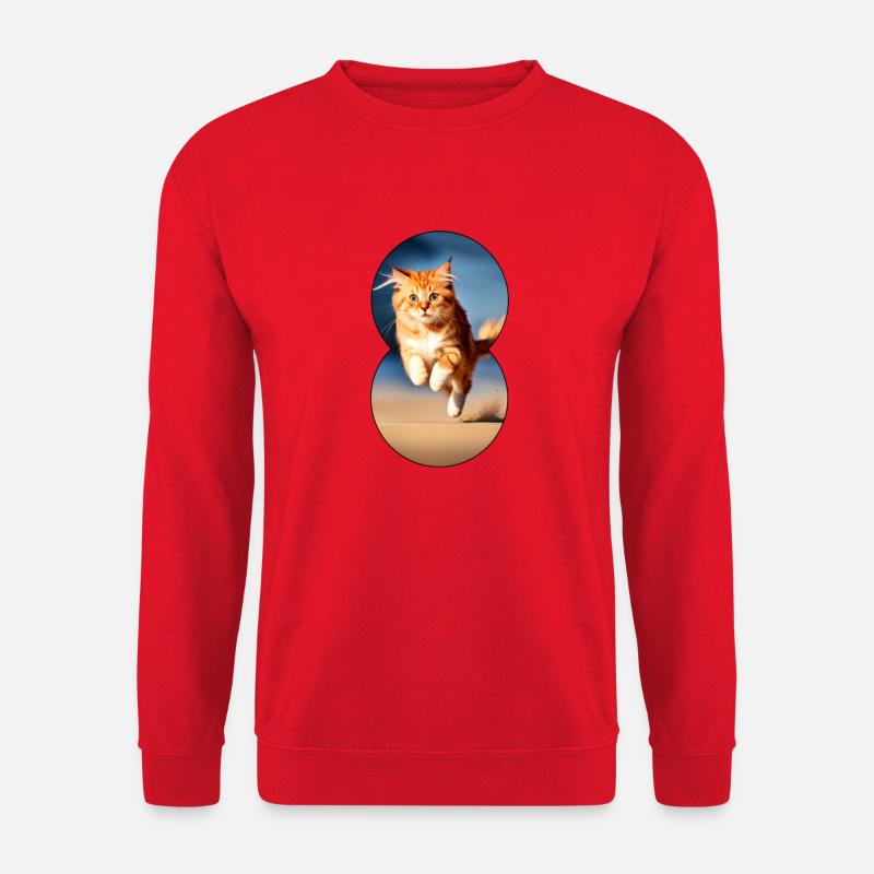 Running cat 7 - Unisex Pullover - Rot