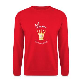 Maman - ma reine. - Sweat-shirt Unisexe - rouge - Devant - Alina (178cm) & Michal (187cm)
