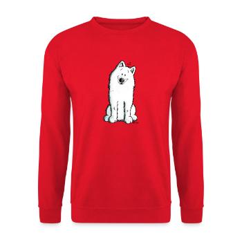 Cute Samoyed - Unisex Sweatshirt - red - Front - Alina (178cm) & Michal (187cm)
