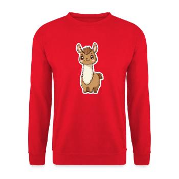 Lama Alpaga Lama Lama Cadeau Animal - Sweat-shirt Unisexe - rouge - Devant - Alina (178cm) & Michal (187cm)