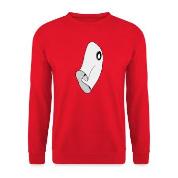 Minimalist Ghost - Unisex Sweatshirt - red - Front - Alina (178cm) & Michal (187cm)