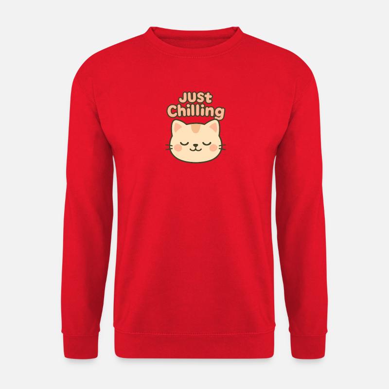 Just Chilling Cat Illustration - Unisex Pullover - Rot